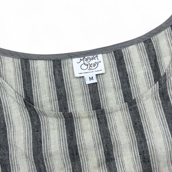 Margaret O’Leary Linen Striped Tank Top Blouse Sleeveless Medium European Summer - Picture 4 of 7